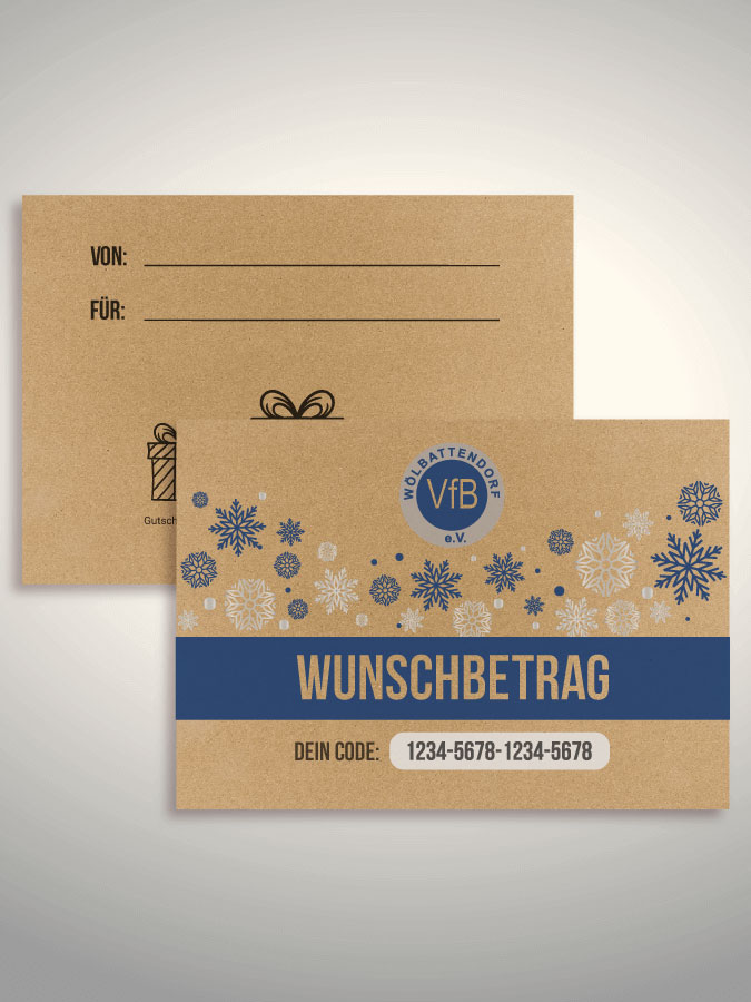 Weihnachtsgutschein per Versand (Kraftpapier)