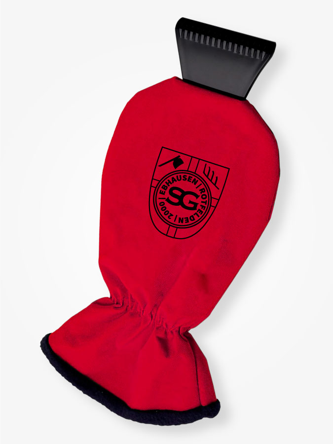 Eiskratzer mit Handschuh