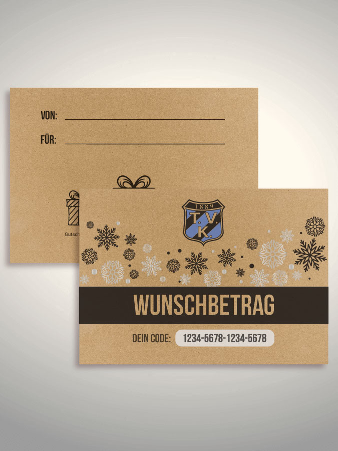 Weihnachtsgutschein per Versand (Kraftpapier)