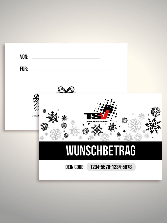 Weihnachtsgutschein per Versand (Weiß)
