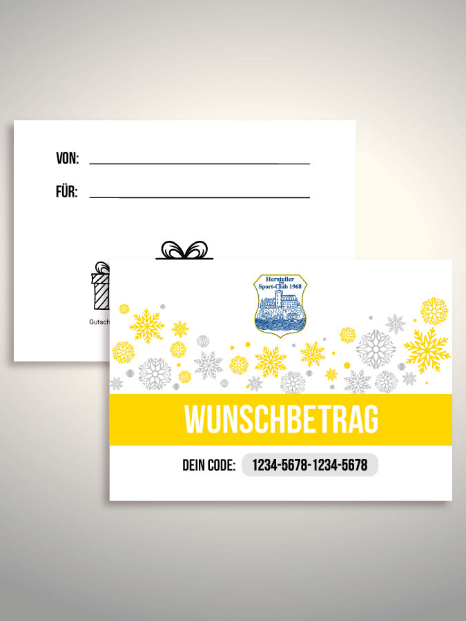 Weihnachtsgutschein per Versand (Weiß)