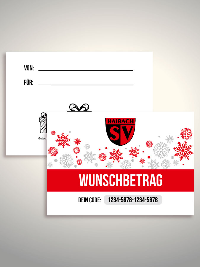 Weihnachtsgutschein per Versand (Weiß)