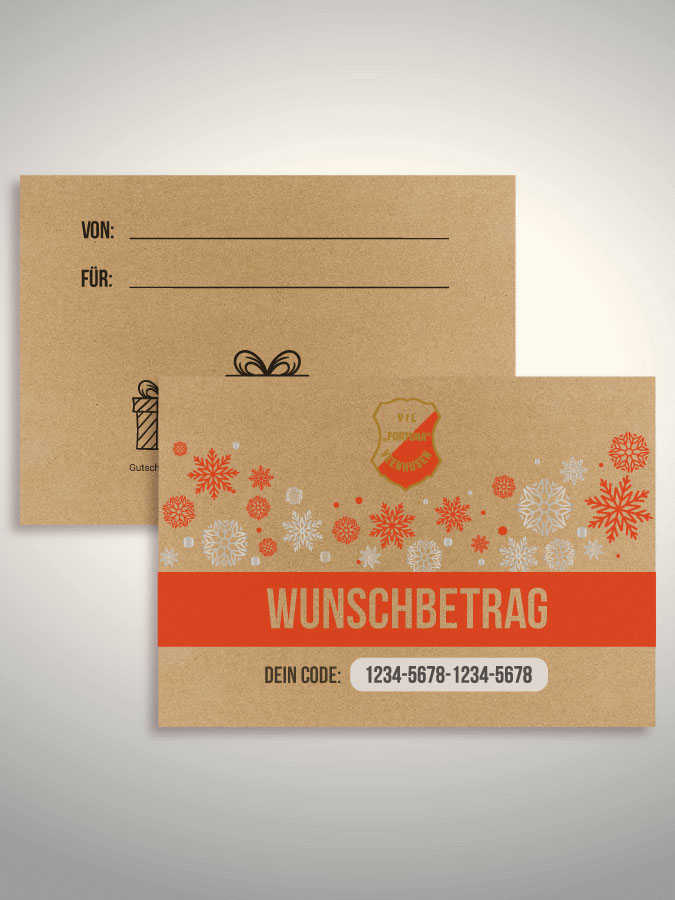 Weihnachtsgutschein per Versand (Kraftpapier)
