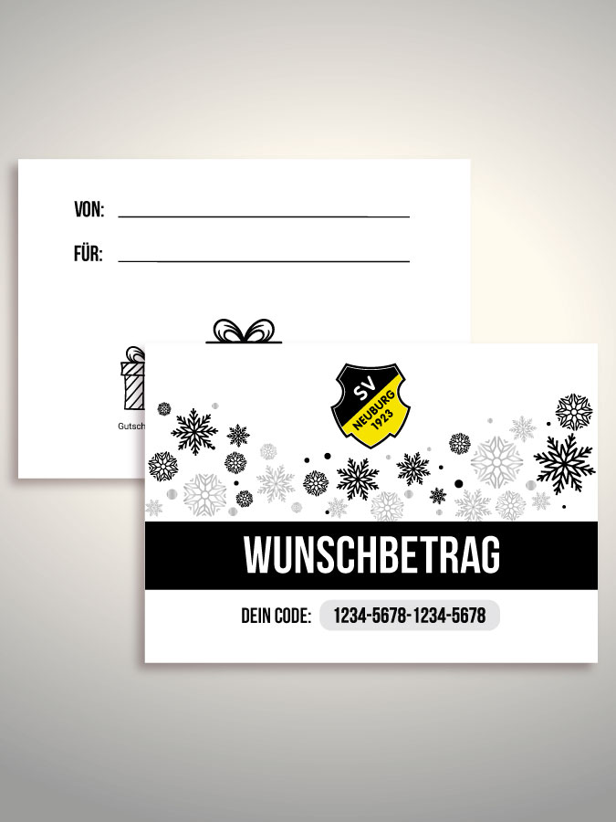 Weihnachtsgutschein per Versand (Weiß)