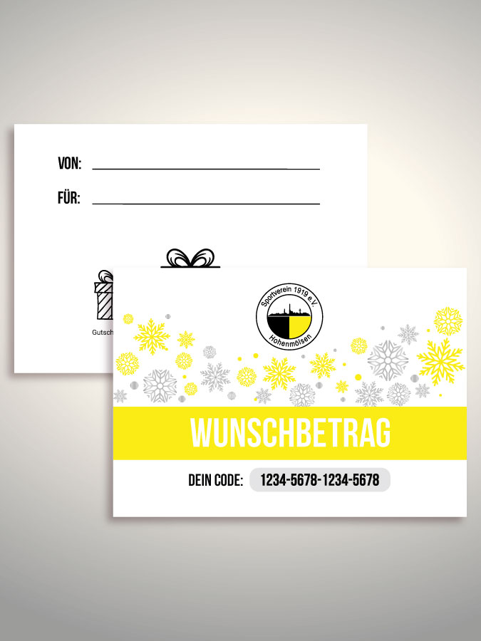 Weihnachtsgutschein per Versand (Weiß)