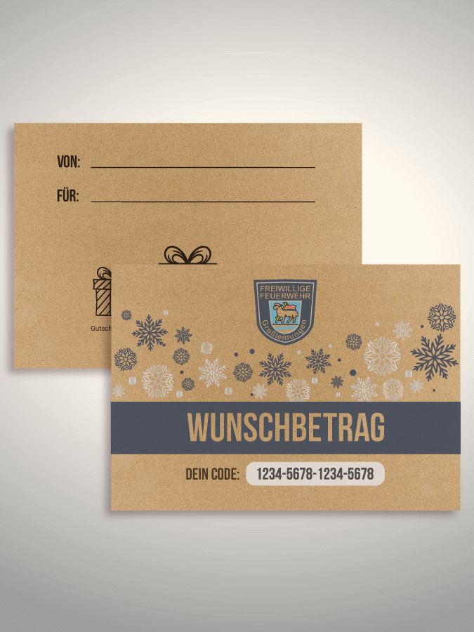Weihnachtsgutschein per Versand (Kraftpapier)