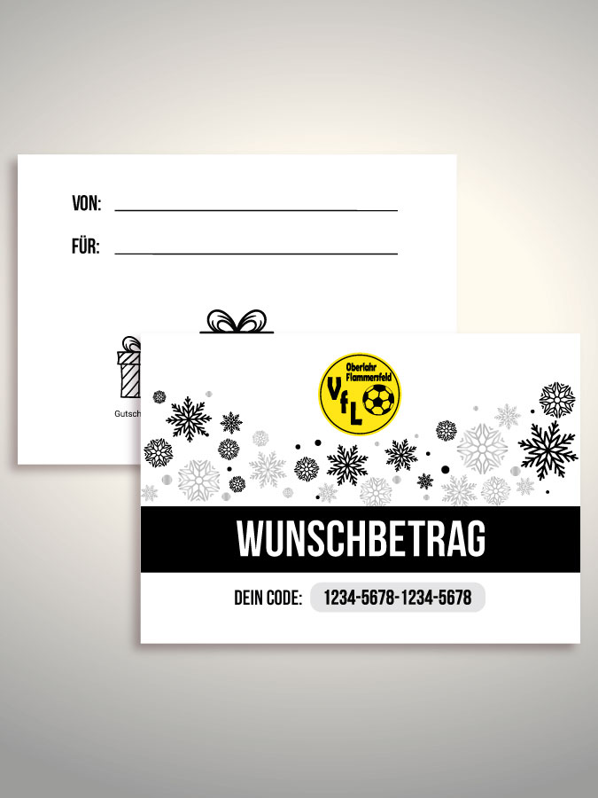 Weihnachtsgutschein per Versand (Weiß)