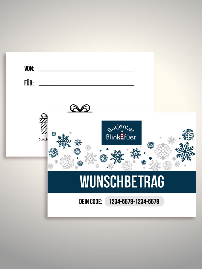 Weihnachtsgutschein per Versand (Weiß)