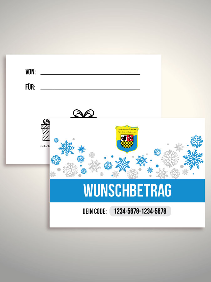 Weihnachtsgutschein per Versand (Weiß)