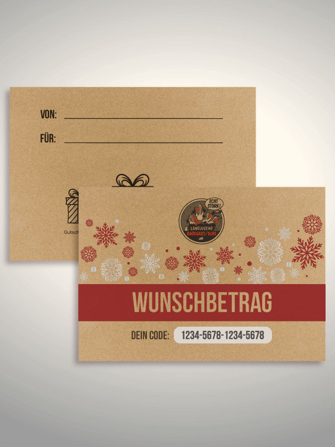 Weihnachtsgutschein per Versand (Kraftpapier)