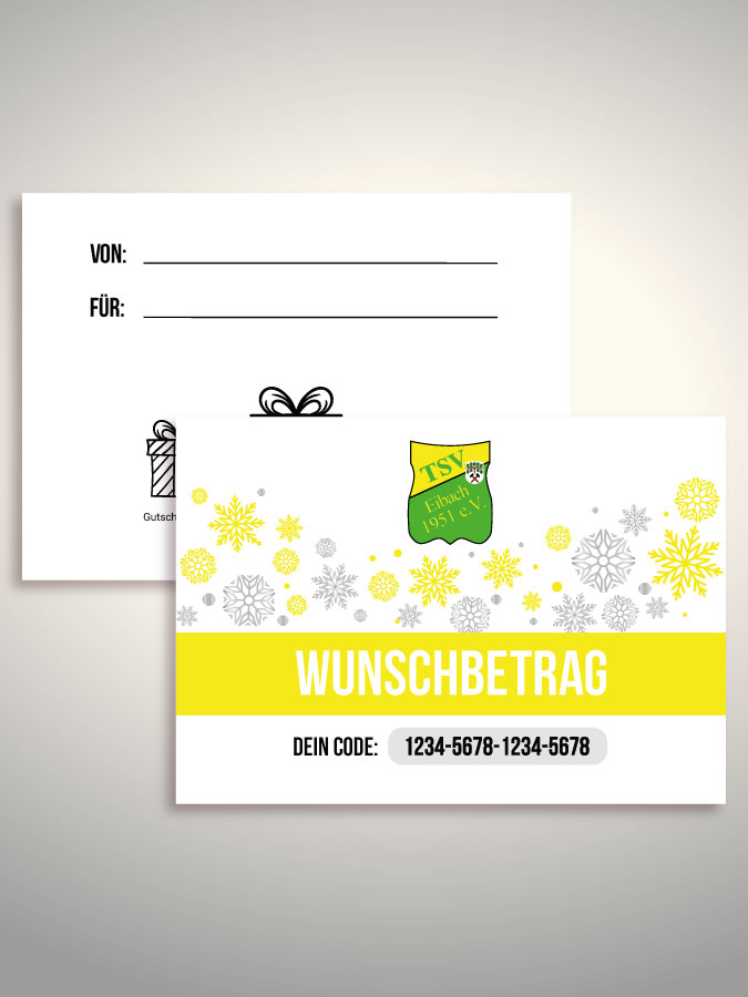 Weihnachtsgutschein per Versand (Weiß)