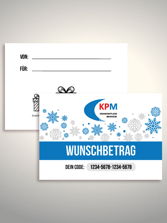 Weihnachtsgutschein per Versand (Weiß)