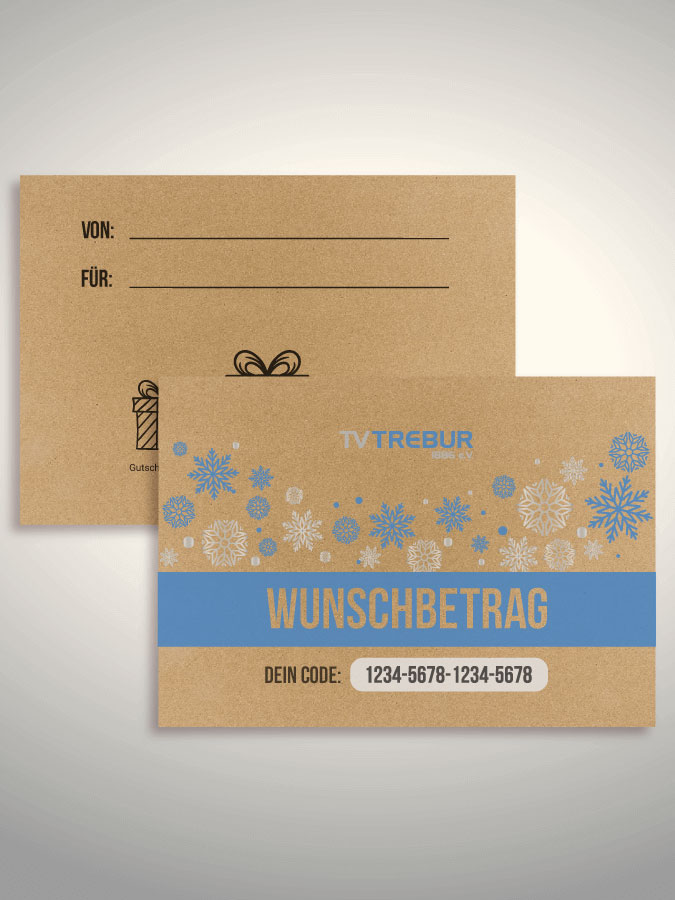 Weihnachtsgutschein per Versand (Kraftpapier)