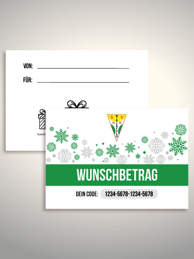 Weihnachtsgutschein per Versand (Weiß)
