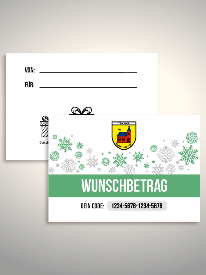 Weihnachtsgutschein per Versand (Weiß)