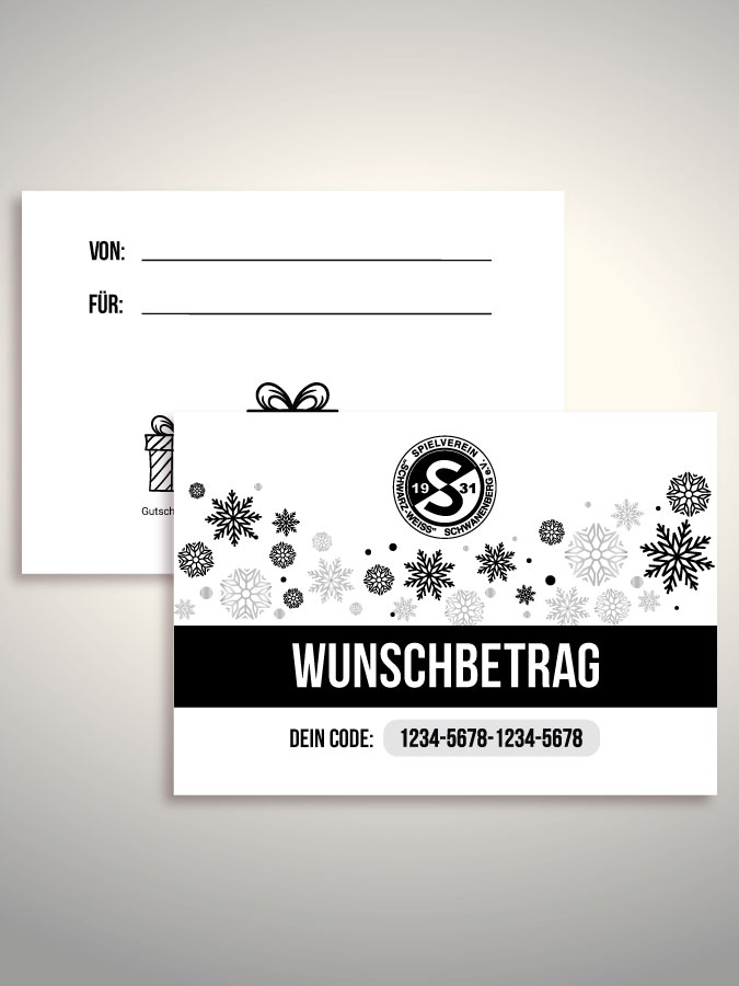 Weihnachtsgutschein per Versand (Weiß)