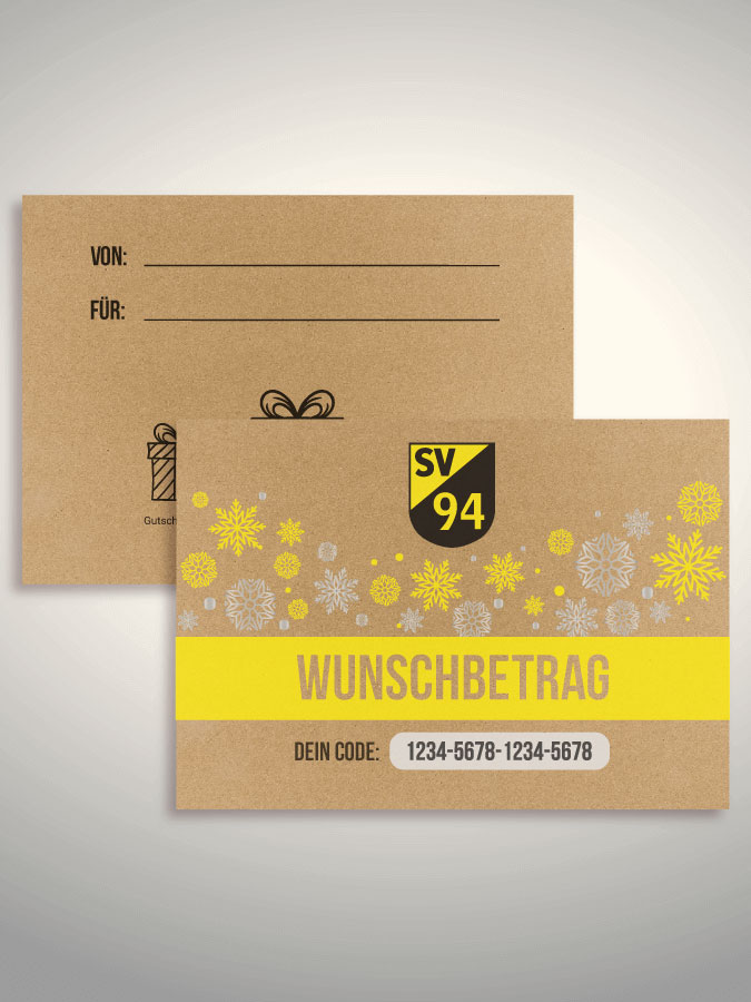 Weihnachtsgutschein per Versand (Kraftpapier)