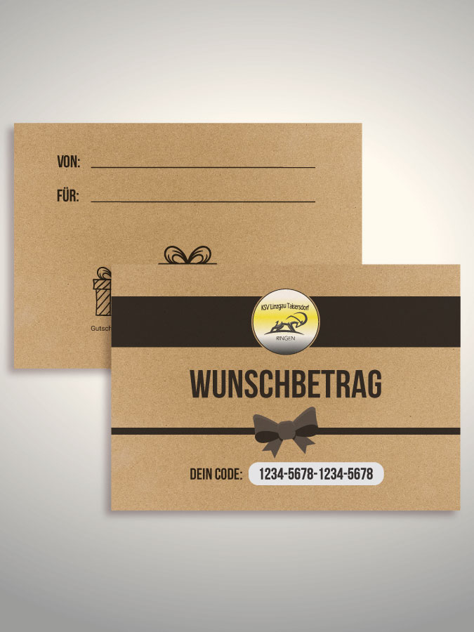 Geschenkgutschein per Versand (Kraftpapier)