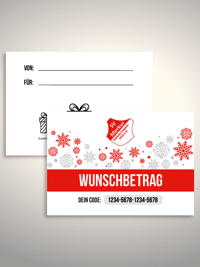 Weihnachtsgutschein per Versand (Weiß)
