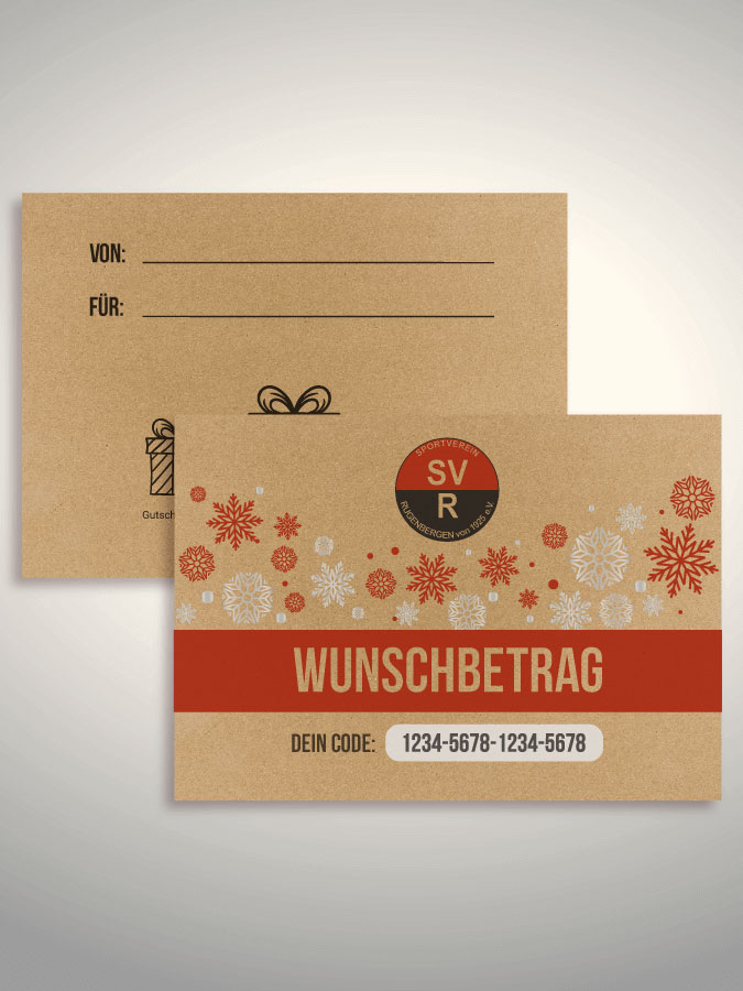 Weihnachtsgutschein per Versand (Kraftpapier)