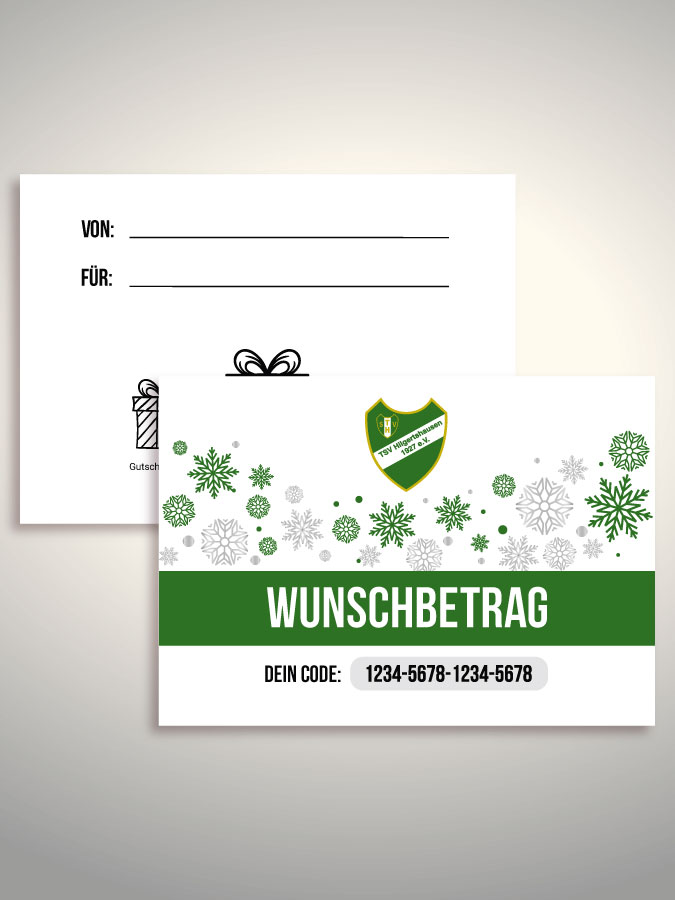 Weihnachtsgutschein per Versand (Weiß)