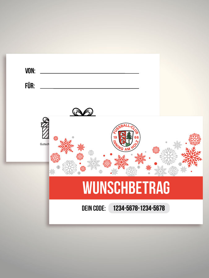 Weihnachtsgutschein per Versand (Weiß)