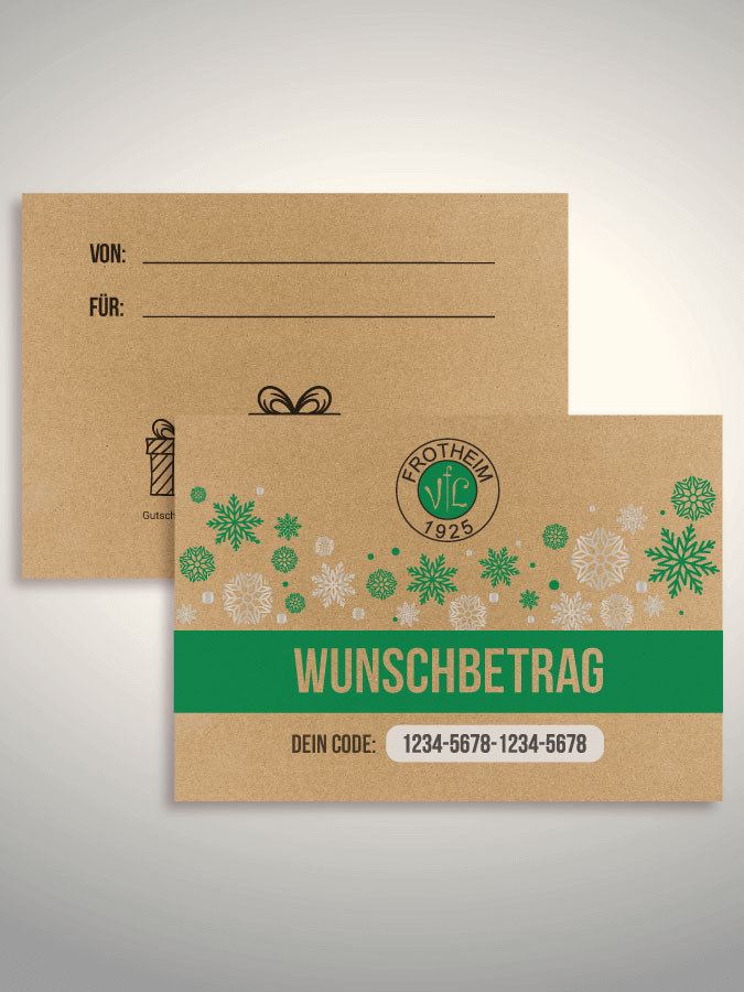 Weihnachtsgutschein per Versand (Kraftpapier)