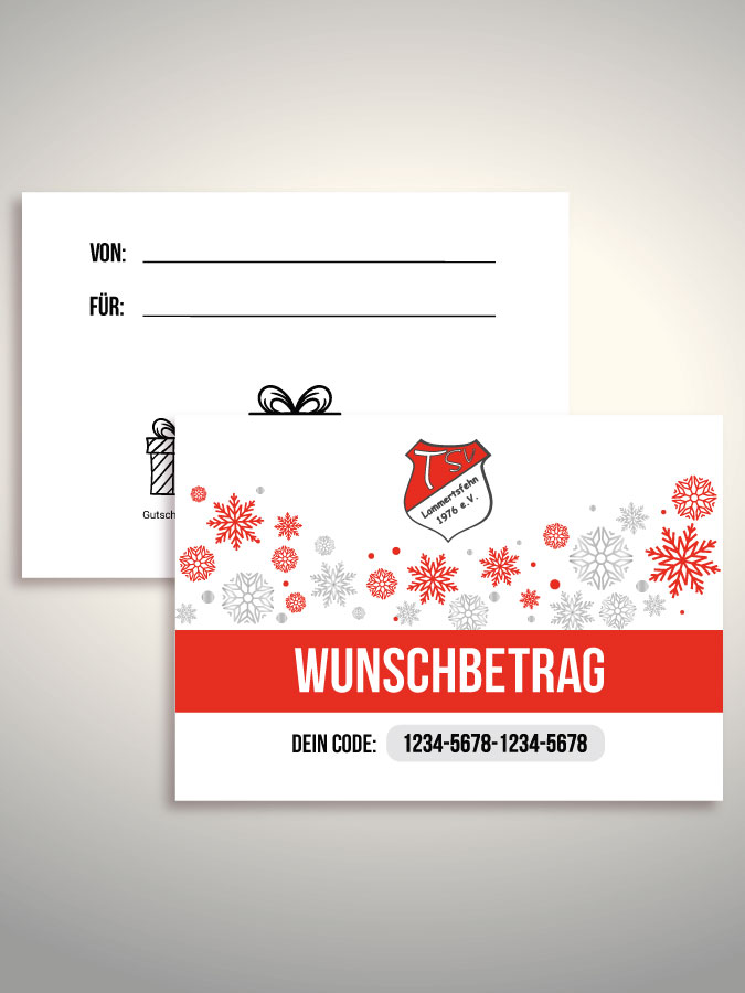 Weihnachtsgutschein per Versand (Weiß)