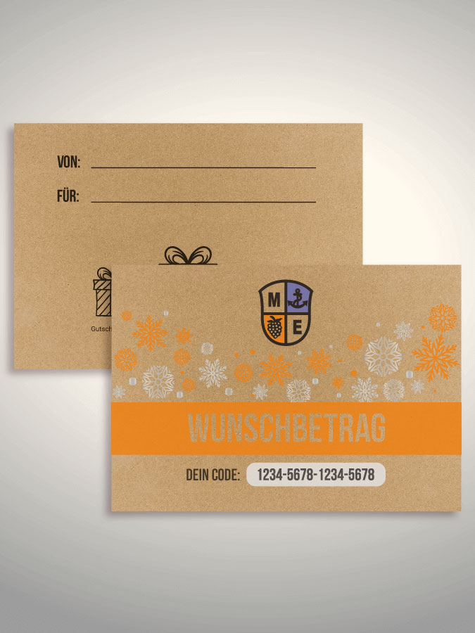 Weihnachtsgutschein per Versand (Kraftpapier)