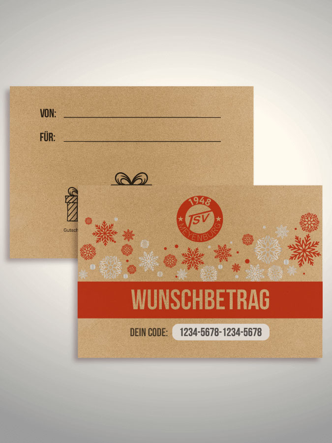 Weihnachtsgutschein per Versand (Kraftpapier)