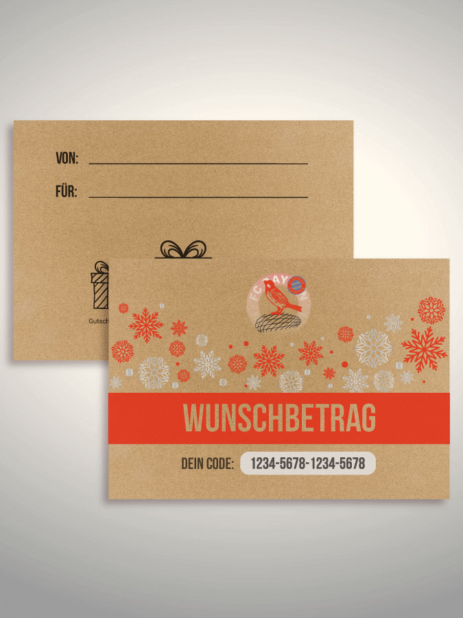 Weihnachtsgutschein per Versand (Kraftpapier)