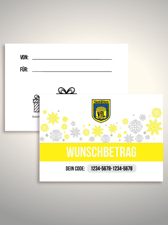 Weihnachtsgutschein per Versand (Weiß)