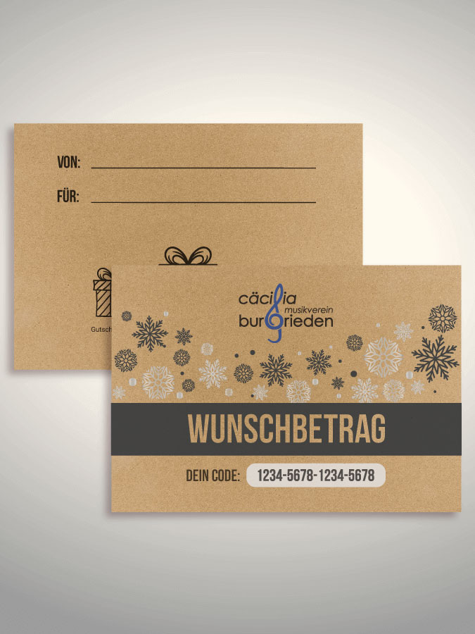 Weihnachtsgutschein per Versand (Kraftpapier)