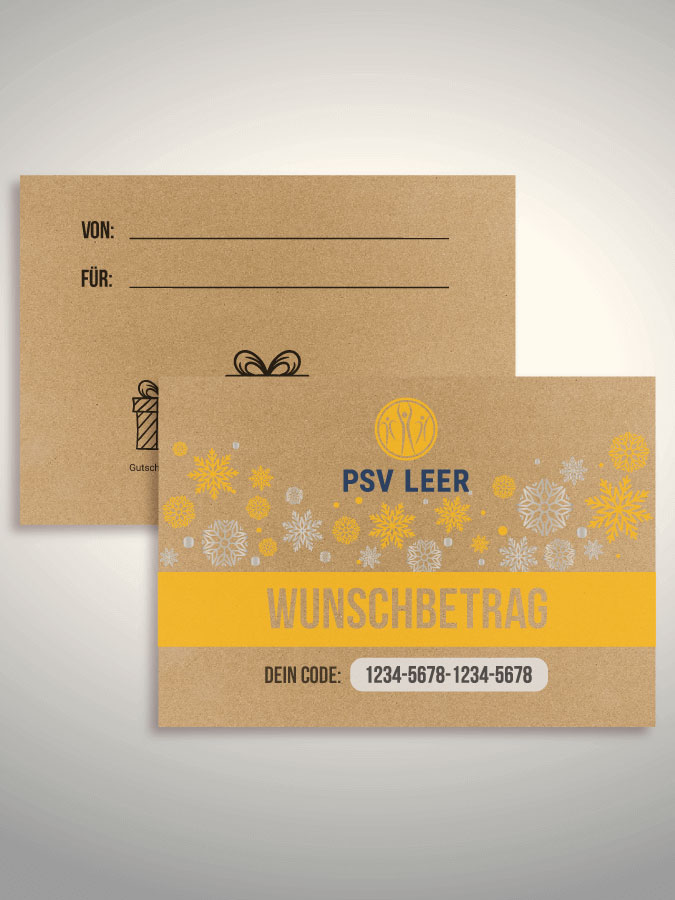Weihnachtsgutschein per Versand (Kraftpapier)
