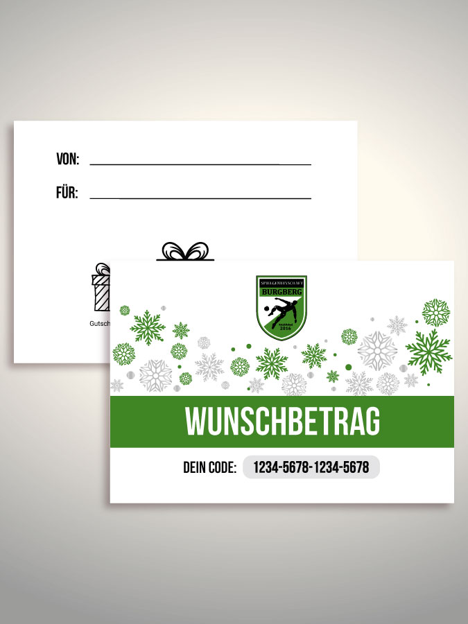 Weihnachtsgutschein per Versand (Weiß)