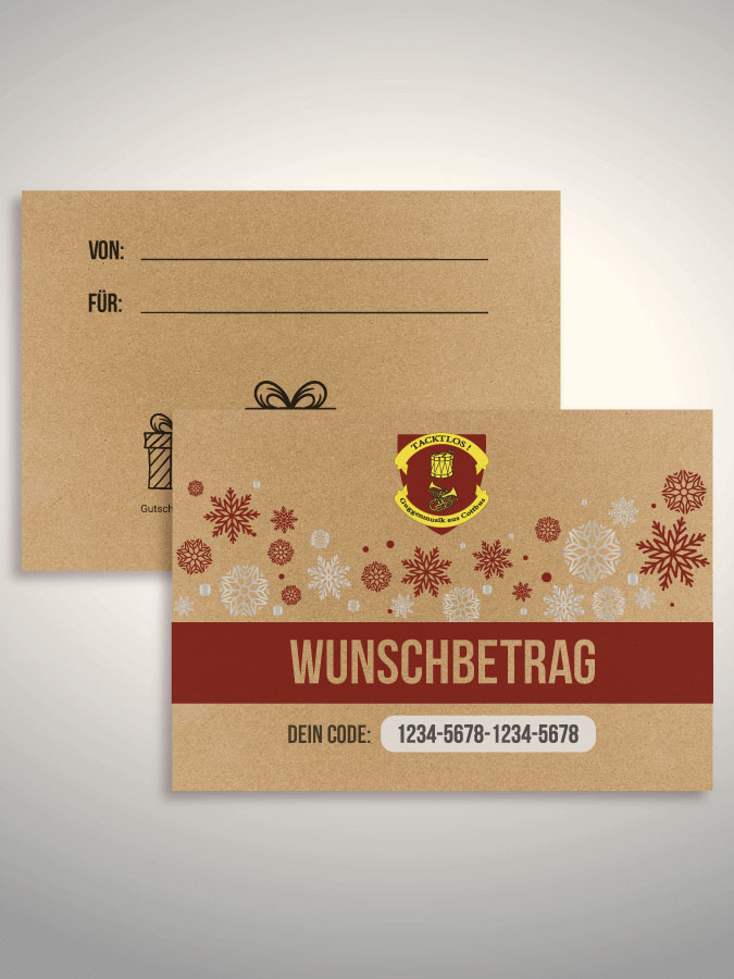 Weihnachtsgutschein per Versand (Kraftpapier)